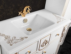 Водолей Мебель для ванной "Версаль 105" белая/золото, зеркало Версаль в раме – фотография-8